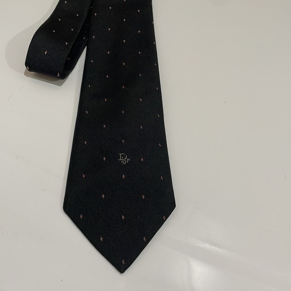 Christian Dior Classic Black Logo Tie—Great Looking!  Subtle & Understated—EUC - Picture 2 of 7